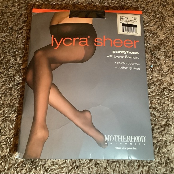 Motherhood maternity lycra sheer pantyhose, color black, size: M - Picture 1 of 12